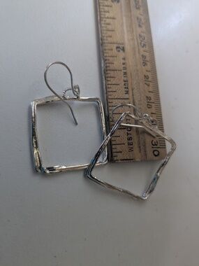 Sterling Silver Fused Silver Square Earrings